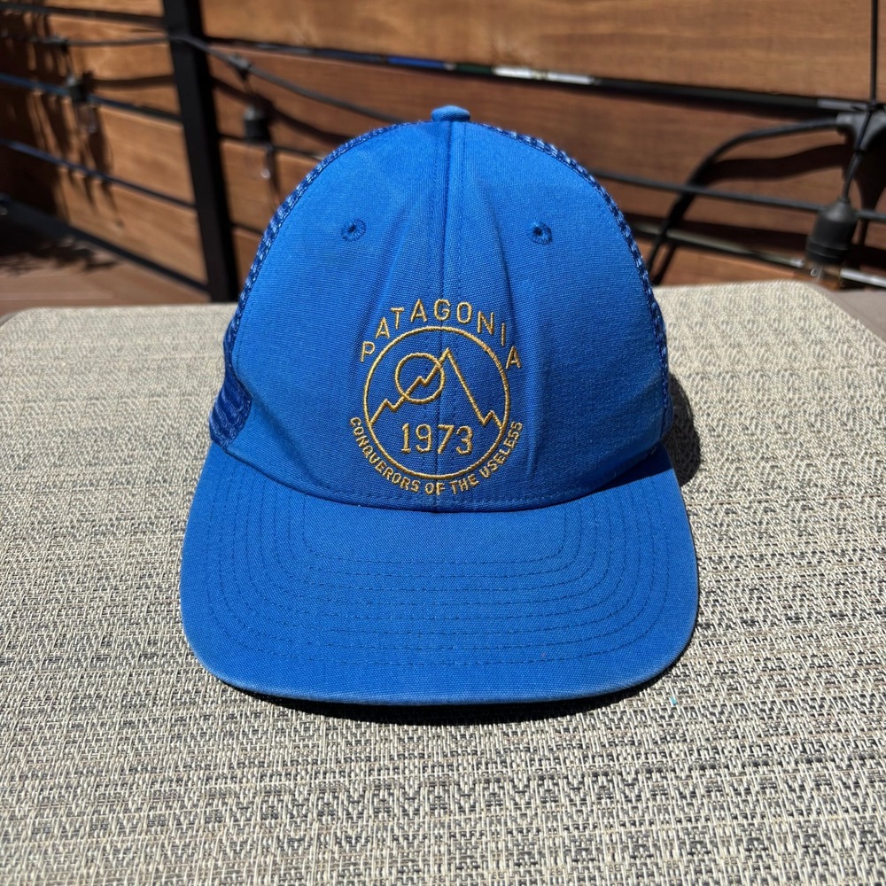 Patagonia Trucker Hat Unisex OSFA Blue Conquerors of the Useless 1973